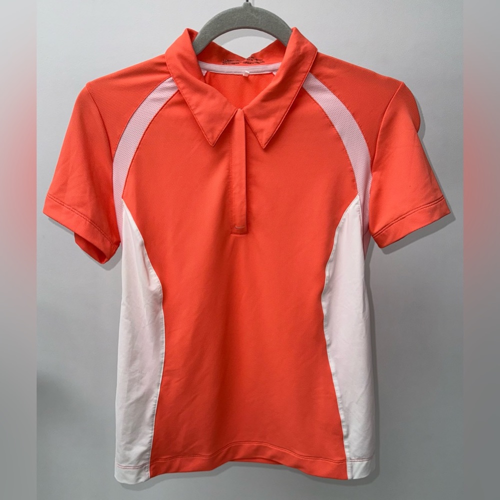 Nike Golf Women's Fit Dry Orange & White Polo Shirt, Size S